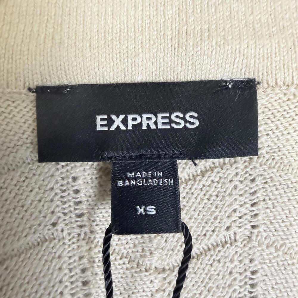 Brand New Express Men's Size XS Beige Knit Short Sleeve Shirt Top Cotton - Picture 2 of 8